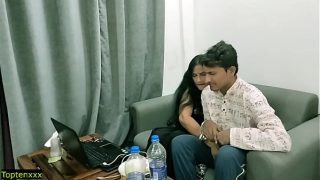 Indian hot madam cheated by young office boy hard sex